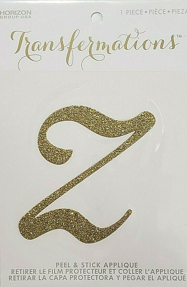Transfermations 3″ GOLD SHIMMER Peel & Stick Monogram Applique – 1 pc