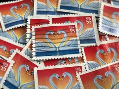 LOVE & HEARTS Vintage Bundles Used Stamps – 25 / packet – choose your favorite