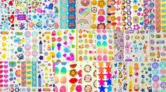 299+ Sticker Burst Collection Puffy Glitter Foam Retro PVC Nostalgic Holiday Bff