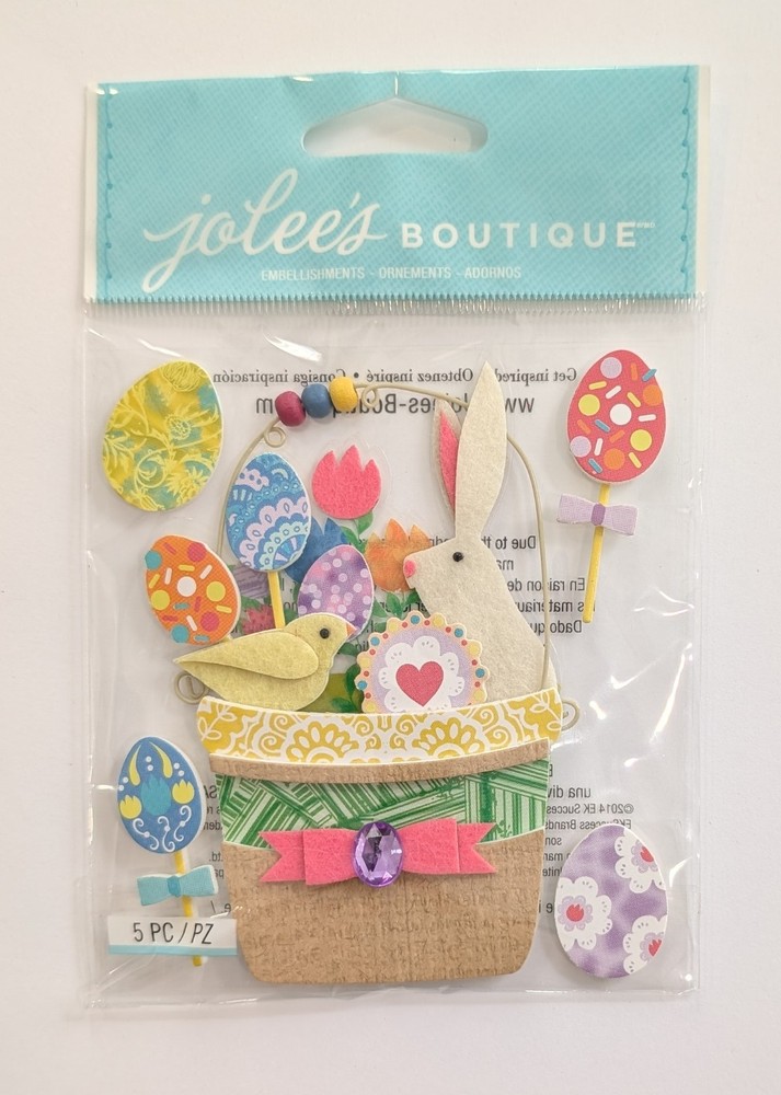 Jolee’s Easter Basket With Bunny Chick & Eggs Scrapbooking Stickers