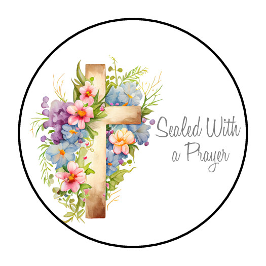 30 SEALED WITH A PRAYER STICKERS ENVELOPE SEALS LABELS 1.5″ ROUND RELIGIOUS