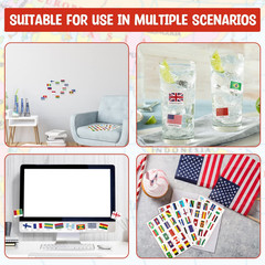 Hooqict 960 Pieces World Flag Stickers 192 Country Flags of The Red