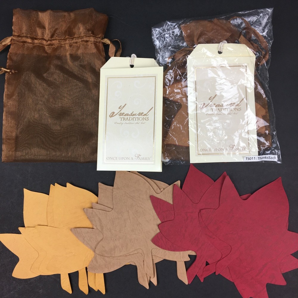 Treasured Traditions Thanks Sack Fall Autumn Leaves Scrapbooking Memories Decor