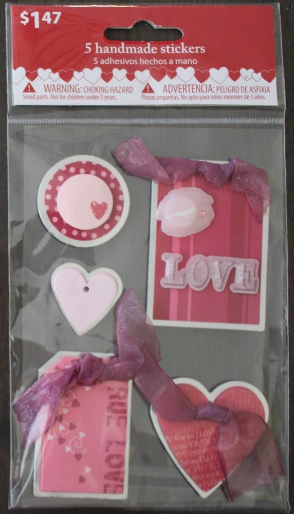 New Scrapbooking Stickers VALENTINE love Hearts lips Kiss dimensional