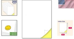 White Sticker Paper, 200 Sheets – Printable, Matte