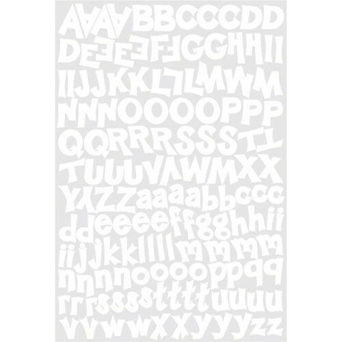 Scrapbooking Crafts KF Stickers Funky White Alphabet Letters Small Capitals