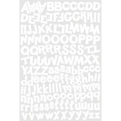 Scrapbooking Crafts KF Stickers Funky White Alphabet Letters Small Capitals