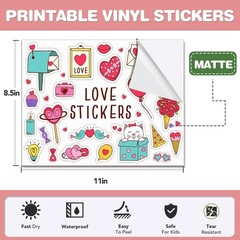 Vivid Color 8.5″x11″ Waterproof Printable Vinyl Sticker Paper – 100 Sheets