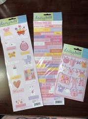 Daisy Hill Patty Cake Girl Images LOT Of 3 – 2 Sticker Sheets + 1 Dimensional