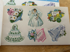 VINTAGE DENNISON SHOWER & WEDDING SEALS UNUSED 6 DIFF DESIGNS 3 books 144 TOTAL