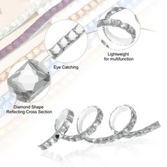 0.39 Inch x 1 Yard Crystal Rhinestone Sticker Ribbon White