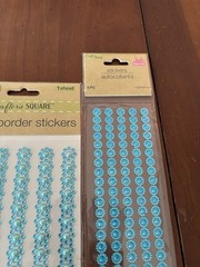 Crafters Square JEWEL BORDER STICKERS Blue Multiple Sheets Scrapbooking Crafting