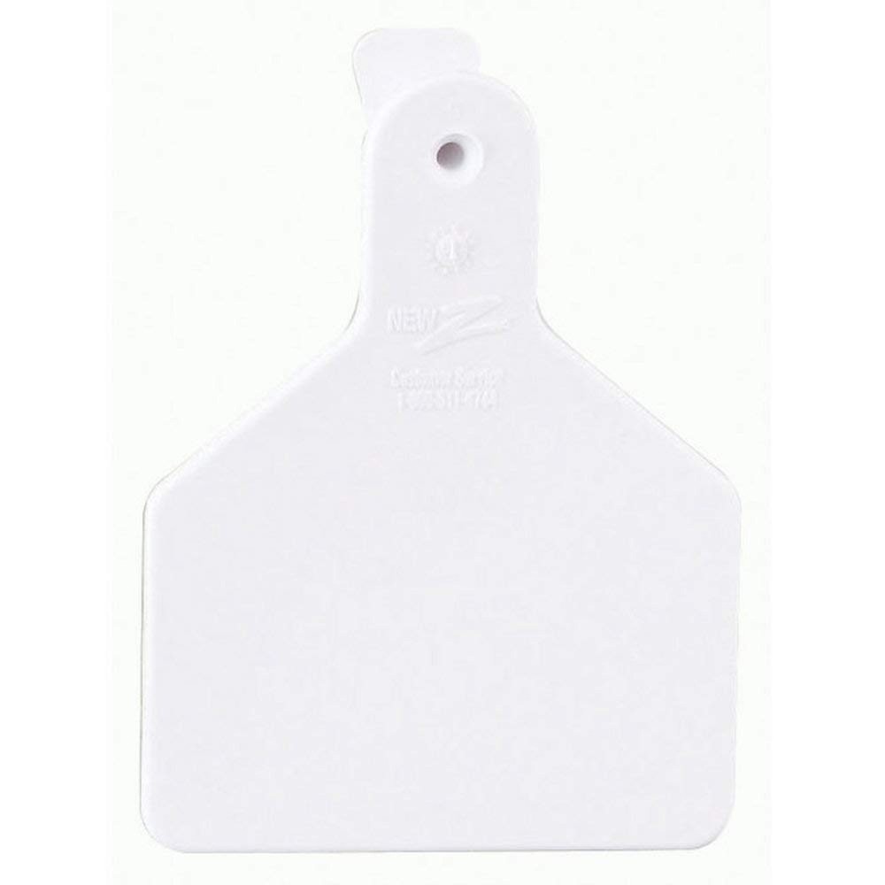 Z Tags 25 Count 1-Piece Blank Tags for Calves, White