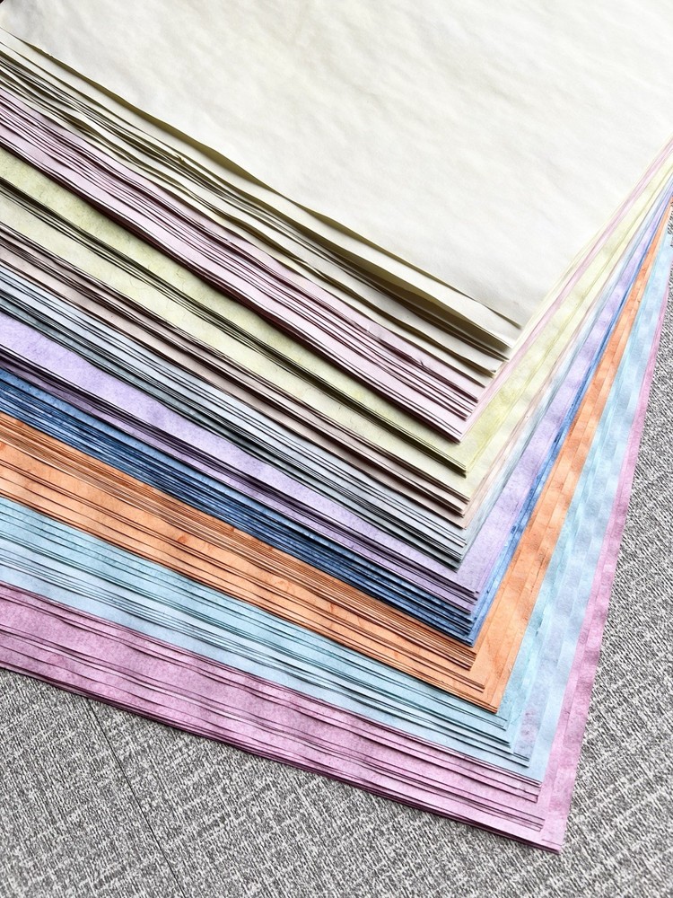 50 pcs Hand Dyed Paper, Mixed Media Paper, Junk Journal Scrapbook Supplies