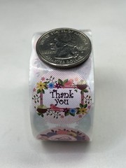 25mm Floral Thank You Stickers 8 Patterns 500/Roll