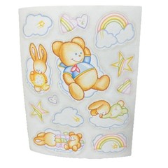 Vintage Hallmark Stickers Bunnies Bear Heart Star Rainbow Cloud Baby 1984