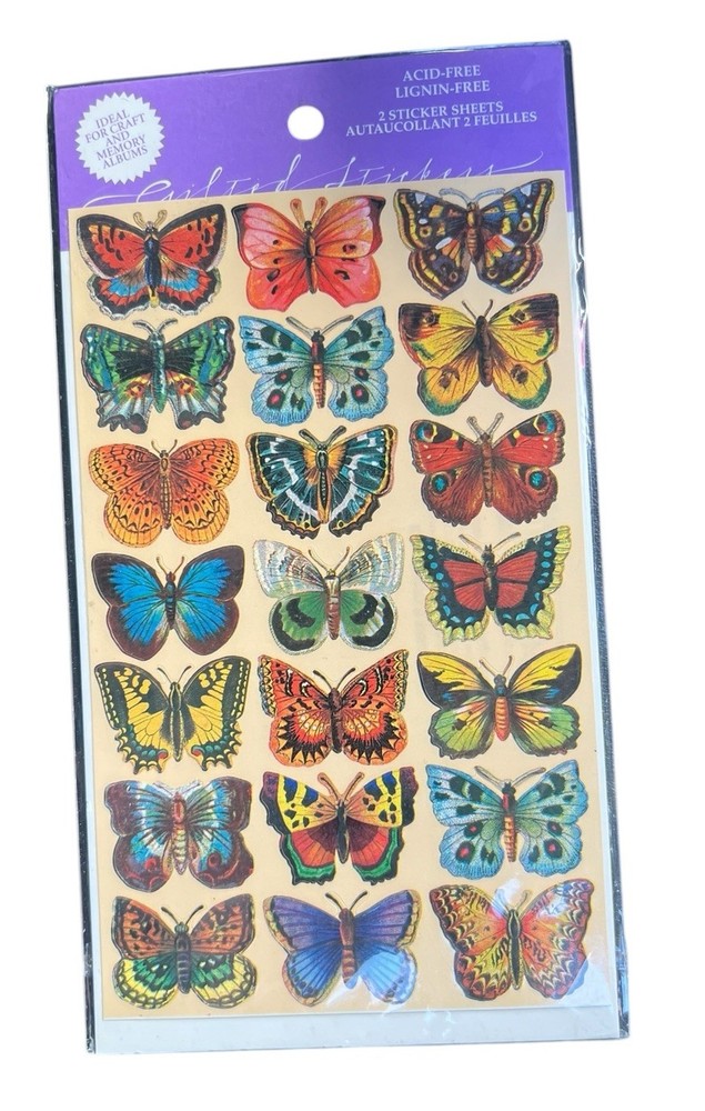 Punch Studio Butterfly Stickers 2 Sheets Of 21 Each