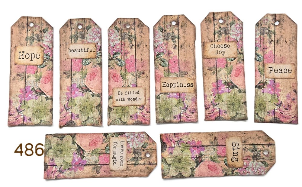 Handmade Junk Journal Tags Ephemera Scrapbook Embellishments