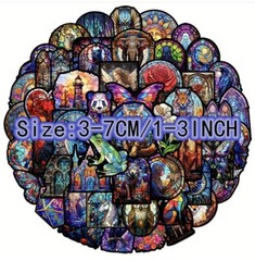 10pcs Fantasy Stained Glass Window Stickers- Scrapbook, Journal, DIY Cards