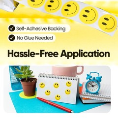 1000PCS Yellow Smiley Face Stickers 1 Inch â€“ Bulk Happy Face Stickers for Cla