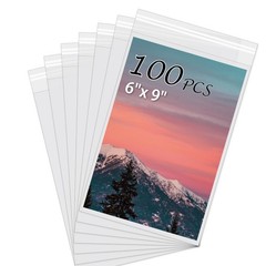 Acid-Free Picture Sleeves, 100Pack Crystal Clear Storage Bags for 6×9 Art Pri…