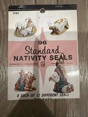 Vtg Lot Seals Dennison & Standard Publishing Dogs Horse Birds Nativity Christmas