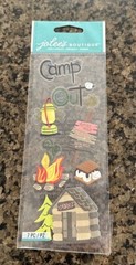Jolee’s Boutique CAMPING Dimensional Stickers Cabin Campfire S’mores