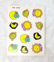 Vintage Trend Stickers Sheet 12 Scratch & Sniff Lemon Sun Moon T-146 Complete