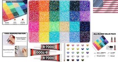 33000Pcs 3mm Rainbow Jelly Rhinestones Gems Kit