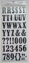 Black Glitter Foam Alphabet Stickers 91 PIeces Recollections New