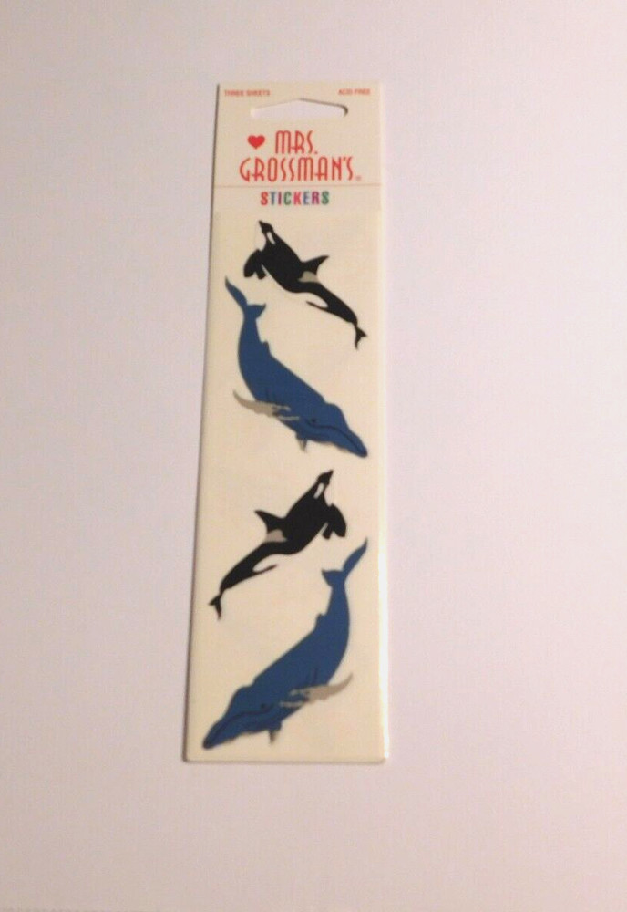 Mrs. Grossman’s Lot of 3 Strips Brand New in Package Whale Whales Stickers