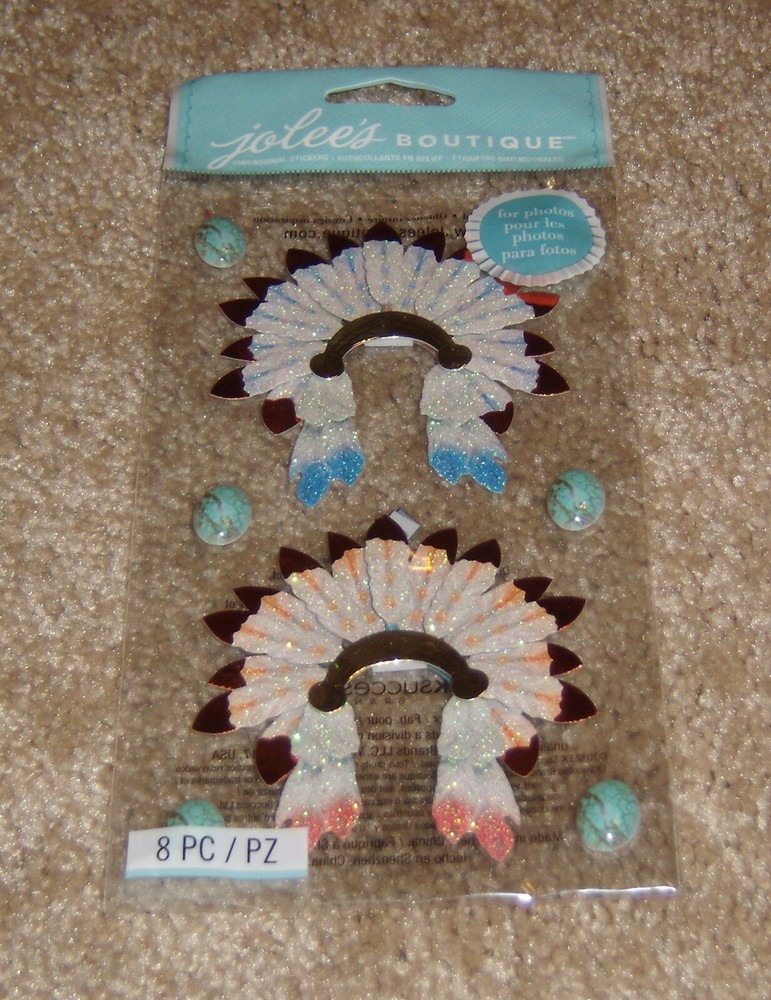 EK Success Jolees Dimensional Sticker ~ Native American Headdress
