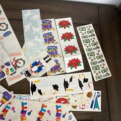 VINTAGE Stickers Mrs Grossman and other Foil Scrapbooking lot rub ons etc