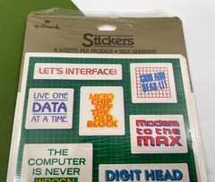 Vintage Hallmark Stickers Computer Sayings 1984 Sealed Package 4 Sheets Nerdy