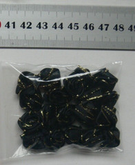 Satin Metallic ROSE Packs – 20 BLACK with Gold Trim – 15-17mm Across VerCFrnt