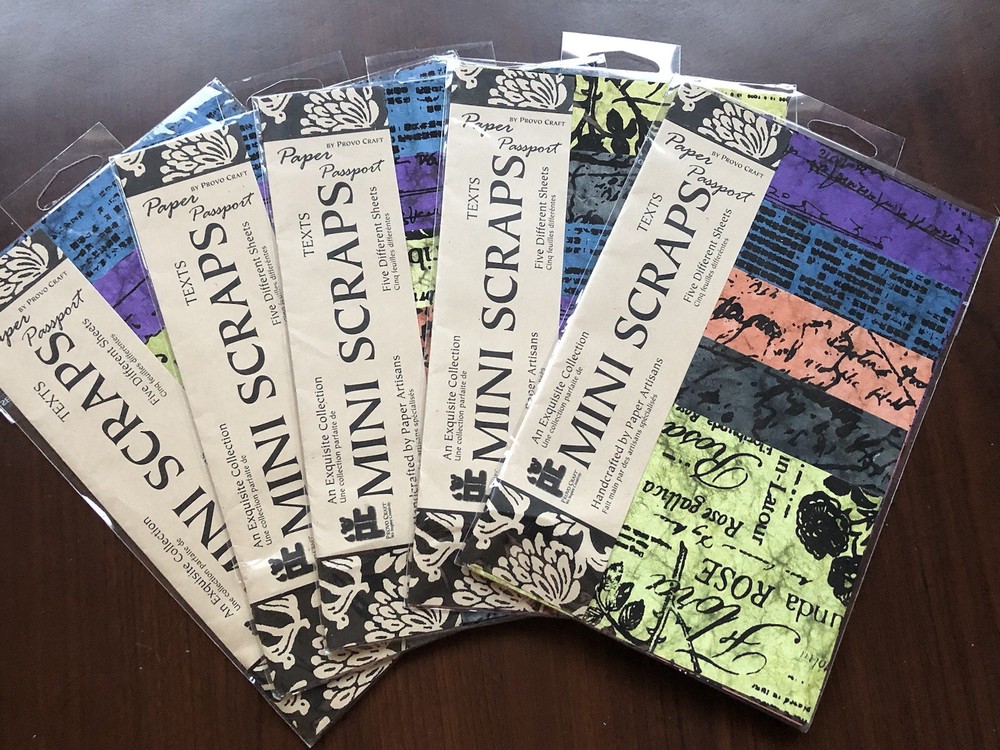 PROVO CRAFT Paper Passport Mini Scrap Handcrafted Multi-Craft Use TEXTS Lot Of 5