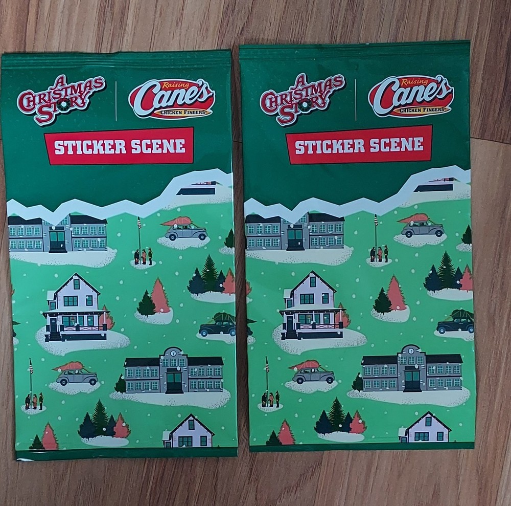 Raising Canes A Christmas Story Sticker Scene Packs New Sealed 2025 2 Packs