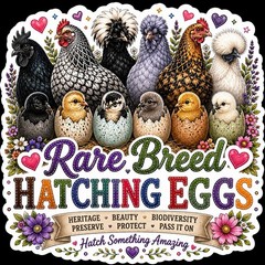 Rare Chicken Hatching Egg Shipping Labels Stickers 25