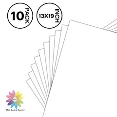 Mat Board Center, 10 Pack 13×19 White Backing Boards, Cardboard for Arts, Print