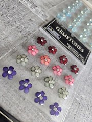 Sticker Lot Flowers Scrapbooking 3D Stickers Floral Gemstone Spring Jolee’s #119