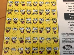 2x NEW SpongeBob SquarePants Sticker Sheets 2001 VTG 248 Total Bob Face Stickers