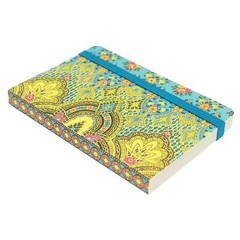 Punch Studio Pocket Journal Notebook, Geometric Pattern, Turquoise Blue