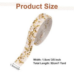 3/5 Inch x 1 Yard Crystal Rhinestone Sticker Ribbon Gold