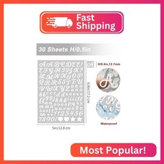 AVERZELLA 4800 PCS White Cursive Letter Stickers, 0.5 Inch Small Vinyl Self-Adhe