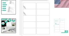 (2″ x 4″) 30 Sheets, Printable White Sticker Labels, Laser/Inkjet Printing – Mat