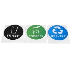 60Pcs/Set Round Recycle Trash Compost Sticker Decal For Trash Cans Garbage C EJJ