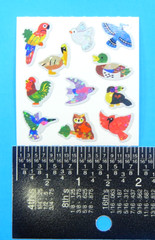 Glitter Birds Ducks Owls Rooster Parrot Sandylion Sticker Mod Sheet 2″x 2″