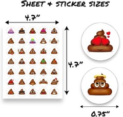 Poop Stickers – 420 Cute Poop Stickers for Poop Party Decorations
