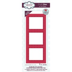 CREATIVE EXPRESSIONS – METAL CUTTING DIE – SLIMLINE – STARS RECTANGLE TRIO