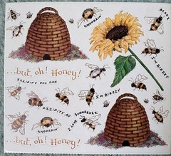 Vintage HONEY BEES 12698 Susan Branch Sticker Sheet Beehive Sunflower Bumblebee